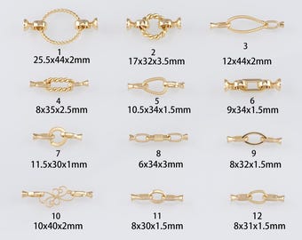 18K Gold Filled End Clasp,Hook Clasps,Connector End Cap Clasp for DIY Jewelry Necklace Bracelet