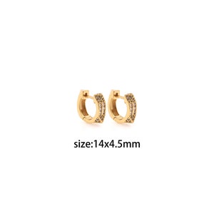 18K Gold Filled CZ Hoop Earrings,Everyday Hoops,Round Huggie Hoops,Minimalist Earrings