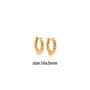 18K Gold Filled Thick Hoops Earrings,Minimalist Earrings,Dainty Hoops,Gift for Her