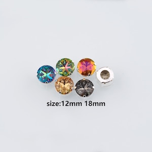 40pcs Multiple Colors Available Round Crystal,Sew-On Rhinestone Crystals with Prong Settings,DIY Clothing Making Supply