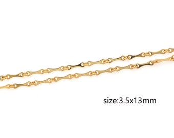18K Gold Filled Geometric Link Necklace,Minimalist Necklace for DIY Jewelry Making Supply