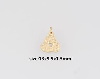 18K Gold Filled Triangle Pendant,Dainty Triangle Charm Earrings Necklace for DIY Jewelry Making Supply