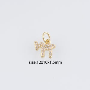 18K Gold Filled Symbol Pendant,CZ Micro Pave Symbol Charm Earrings Necklace for DIY Jewelry Making Supply