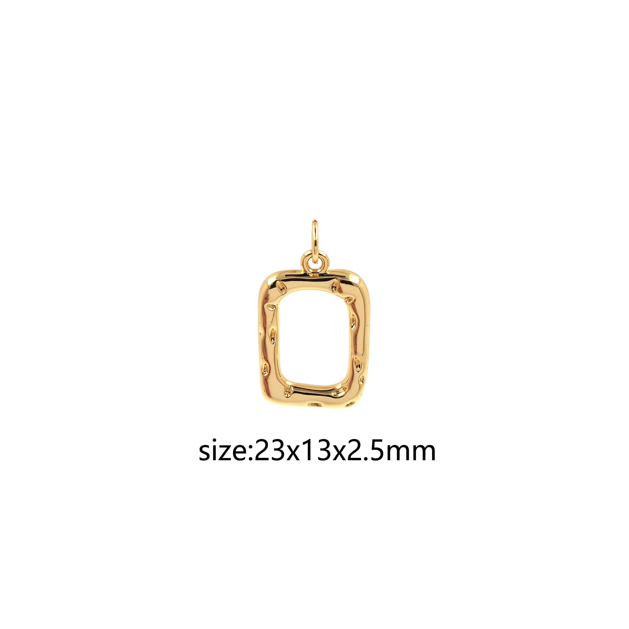 18K Gold Filled Rectangle Pendant,Dainty Rectangle Charm Earrings Necklace for DIY Jewelry Making Supply
