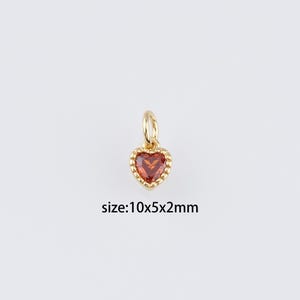18K Gold Filled Heart Pendant,Tiny Heart Charm Earrings Necklace for DIY Jewelry Making Supply