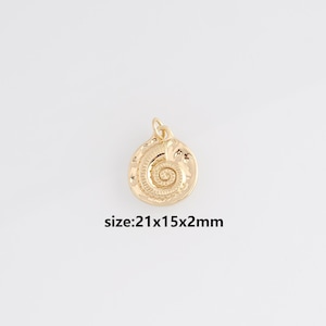 18K Gold Filled Conch Shell Pendant,Ocean Shell Charm Earrings Necklace for DIY Jewelry Making Supply