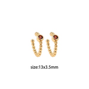 18K Gold Filled Ball Ear Clip,CZ Cartilage Earrings,Dainty Hoops,Gold Huggies Hoops,Minimalist Earrings,Gift for Her