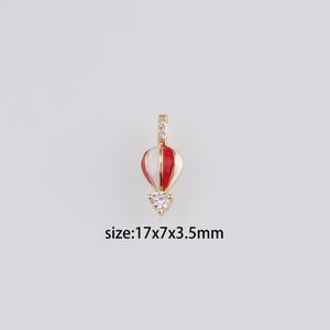 18K Gold Filled Hot Air Balloon Pendant,Enamel Hot Air Balloon Charm Earrings Necklace for DIY Jewelry Making Supply