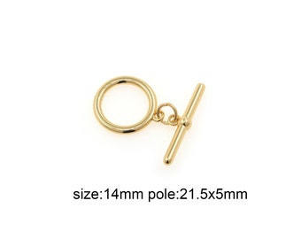 18K Gold Filled Round OT Clasp,OT Toggle Buckle Bracelet Necklace for DIY Jewelry Finding Necklace Bracelet