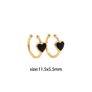18K Gold Filled Heart Hoop Earrings,Enamel Earrings,Dainty Earrings,Everyday Eearrings,Cartilage Ear Clip