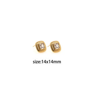 18K Gold Filled Quadratische Ohrstecker, Gold Creolen Ohrringe, Zierliche Creolen Huggie, Gold Huggies Creolen, Minimalistische Ohrringe