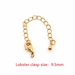 5Pcs 18K Gold Filled Chain Extender for Necklace Bracelet Supply Component findings Extenders Lobster Claw Clasps with Gold Extender