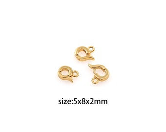 18Kゴールド スタッフドビーロブスタークラスプ、マイクロパヴェCZ