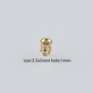 18K Gold Filled Cylinder Spacer Beads,CZ Micro Pave Barrel Spacer Beads,DIY Jewelry Making Supply
