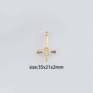18K Gold Filled Cross Pendant,Religious Charm Earrings Necklace for DIY Jewelry Making Supply