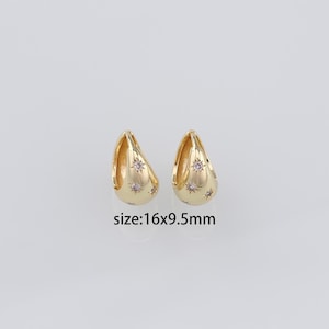 18K Gold Filled Star Thick Hoops Earrings,Gold Hoops Earrings,Dainty Hoops Huggie,Gold Huggies Hoop Earrings,Minimalist Earrings