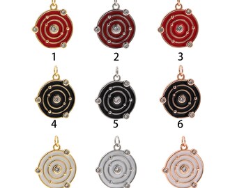 18K Gold Filled Planet Pendant,Enamel Solar System Charm Earrings Necklace for DIY Jewelry Making Supply