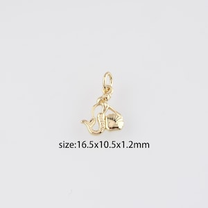 18K Gold Filled Mermaid Pendant,Dainty Mermaid Charm Earrings Necklace for DIY Jewelry Making Supply