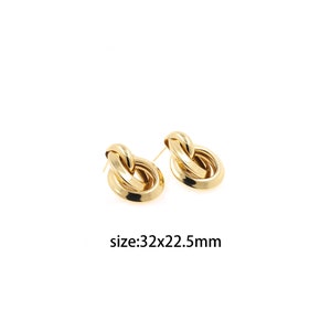 18K Gold Filled Double Hoop Stud Earrings,CZ Stud,Everyday Earrings,Minimalist Earrings