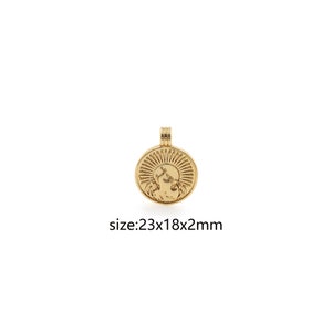 18K ゴールドフィルド エレメントペンダント、繊細な水、火、土、風のチャームイヤリングネックレス、DIY ジュエリー製作用品