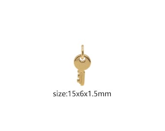 18K Gold Filled Key Pendant,Dainty Key Charm Earrings Necklace for DIY Jewelry Making Supply
