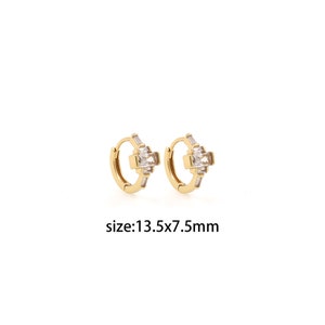 18K Gold Filled CZ Hoop Earrings,Dainty Hoop Earrings,Minimalist Earrings,Gold Hoop Earrings,Huggie Earrings