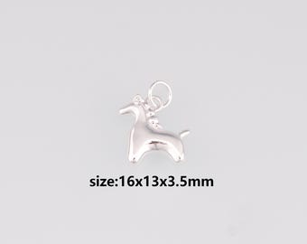Charme De Bracelet En Argent Sterling - Tête De Cheval Vintage - 0,5 G - 1,3 Cm