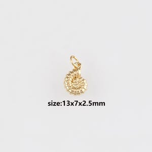 18K Gold Filled Conch Shell Pendant,Ocean Shell Charm Earrings Necklace for DIY Jewelry Making Supply