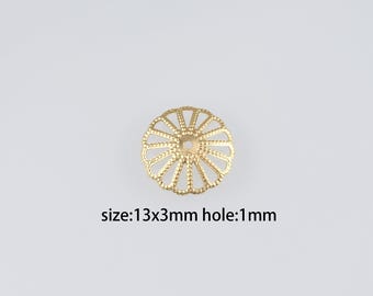 20Pcs 18K Gold Filled Flower Bead Caps,Pearl Caps,DIY Jewelry Making Supply