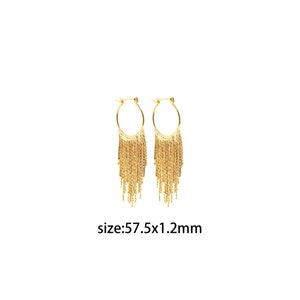 18K Gold Filled Tassel Hoop Earrings,Tassel Earrings,Everyday Earrings,Minimalist Earrings