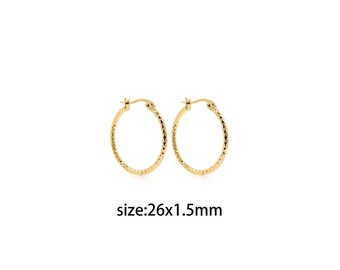 Créoles fines remplies d'or 18 carats, Créoles fines, Créoles minimalisme, Créoles délicates Huggie