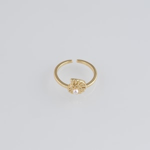 18K Gold Filled Conch Shell Ring,Ocean Rings,Everyday Rings,Minimalist Ring,Open Ring,Adjustable Ring
