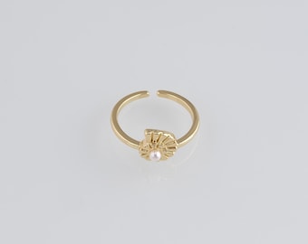 18K Gold Filled Conch Shell Ring,Ocean Rings,Everyday Rings,Minimalist Ring,Open Ring,Adjustable Ring