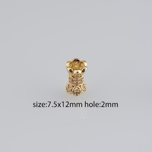 10Pcs 18K Gold Filled Cylinder Spacer Beads,CZ Micro Pave Barrel Spacer Beads,DIY Jewelry Making Supply