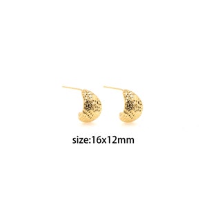 18K Gold Filled Geometric Stud Earrings,Dainty Hoops,Round Huggie Hoops,Minimalist Earrings