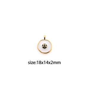 18K Gold Filled Football Pendant,Enamel Football Charm Earrings Necklace for DIY Jewelry Making Supply
