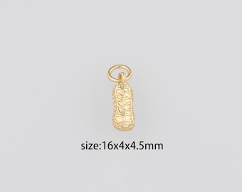 18K Gold Filled Peanut Pendant,Peanut Charm Earrings Necklace for DIY Jewelry Making Supply