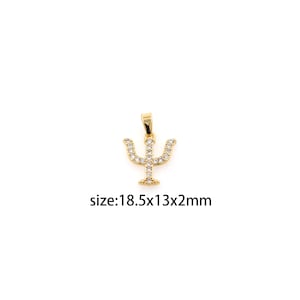 18K Gold Filled Symbol Pendant,CZ Micro Pave Symbol Charm Earrings Necklace for DIY Jewelry Making Supply