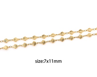 18K Gold Filled Muschel-Linker-Halskette, Muschelkette, minimalistische Halskette, Muschel-Choker, verstellbare Halskette