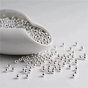50pcs S925 Silver Round Spacer Beads,Silver Spacer Beads,Round Beaded,Ball Beads,DIY Jewelry Making Supply