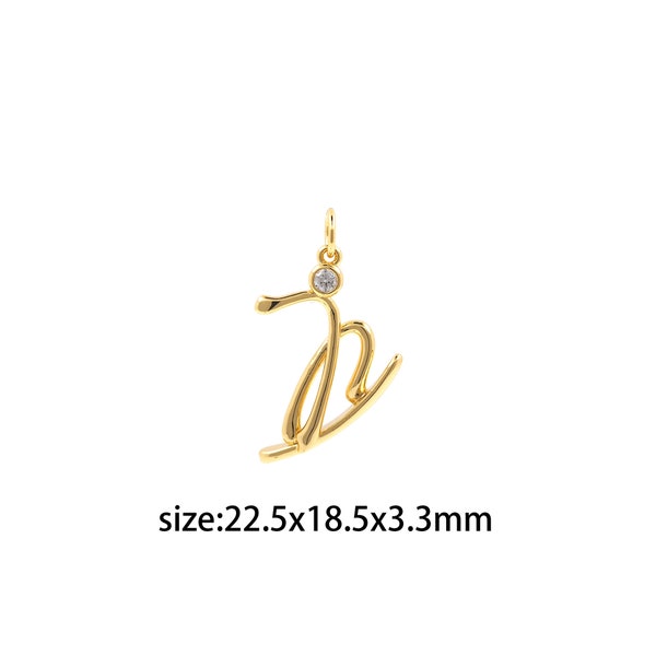 18K Gold Filled Skier Pendant,Sports Charm,Ski Earrings Necklace for DIY Jewelry Making Supply