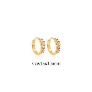 18K Gold Filled Pearl Hoop Earrings,CZ Earrings,Dainty Hoops,Gold Huggies Hoops,Minimalist Earrings,Gift for Her