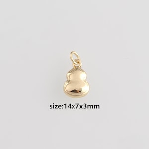 Pendentif calebasse en or 18 carats, collier de boucles d&#39;oreilles à breloques calebasse fine pour la fabrication de bijoux à bricoler soi-même