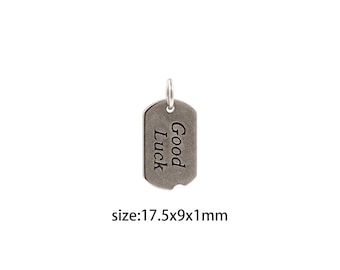Silver Good Luck Pendant,Dainty Good Luck Charm Earrings Necklace for DIY Jewelry Making Supply