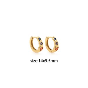 18K Gold Filled CZ Hoop Earrings,Dainty Hoop Earrings,Minimalist Earrings,Gold Hoop Earrings,Huggie Earrings