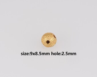 24K Gold Filled Ball Spacer Beads,Round Ball Spacer Beads,DIY Jewelry Making Supply
