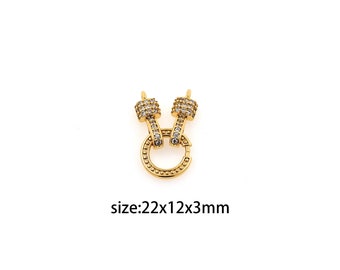 18K Gold Filled Round Pendant,CZ Micro Pave Round Charm Earrings Necklace for DIY Jewelry Making Supply
