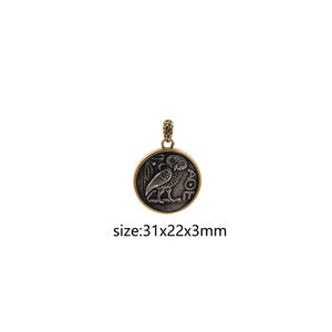 18K Gold Filled Owl Pendant,Dainty Bird Charm Earrings Necklace for DIY Jewelry Making Supply