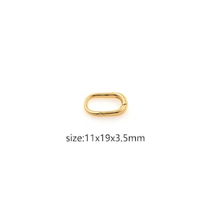 18K Gold gefüllte ovale Karabinerhaken, zierlicher ovaler Feder-Push-Gate-Verschluss für DIY-Schmuck, Halskette, Armband
