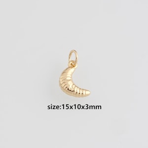 18K Gold gefüllt Brot Anhänger, Croissant Charme Ohrringe Halskette für DIY Schmuckherstellung Versorgung